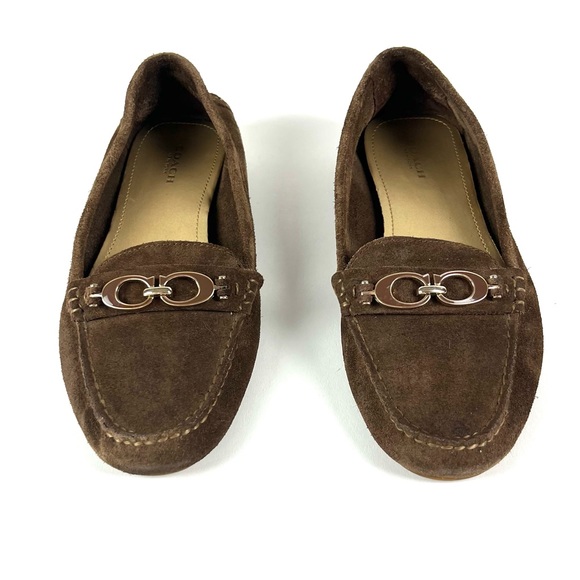 Coach Fortunata Brown Java Suede Loafers - Picture 3 of 8